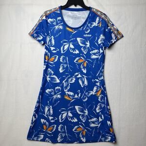 ADIDAS Farm Rio‎ Blue Butterfly Print Athletic Mini Dress Size Small Pickleball